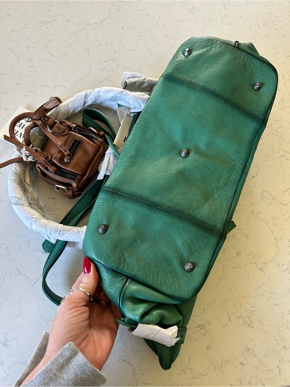 NWT We The Free Emerson Tote in Greenery With Charms and Scarves - Picture 15 of 16